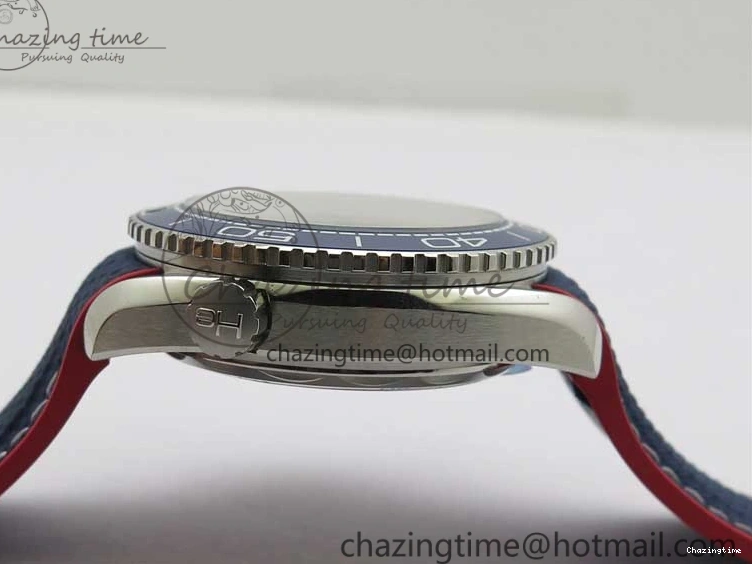 0117 Comfortable Planet Ocean 43.5mm America’s Cup VSF Best Edition White Dial On Blue Gummy Strap A 7900